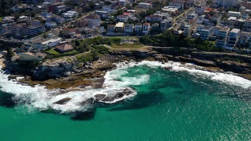Crashing Waves At Tamarama Point Headland Near Tamarama Beach In Sydney, New South Wales, Australia.