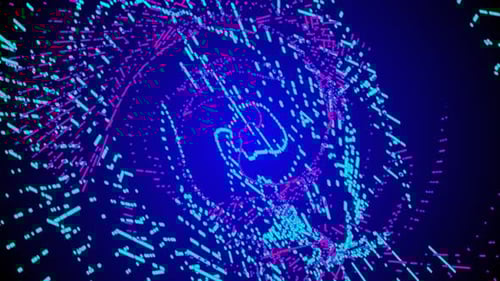 blue wave net particles technology digital loop modern texture background