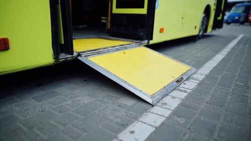 Bus Access Ramp Extended in City