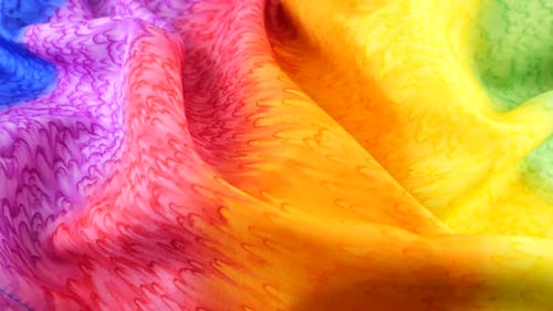 Vibrant Rainbow Fabric Flows Smoothly