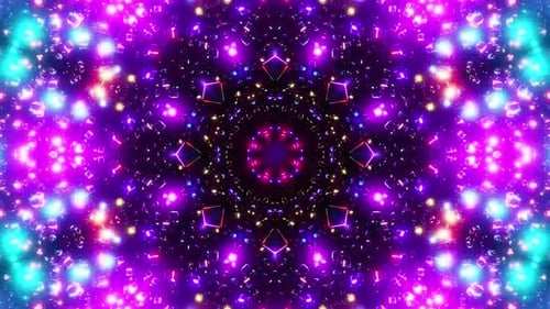 Dynamic purple and gold abstract lights pulse with energy