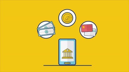 Mobile Banking and Digital Payments Flat Design Animation