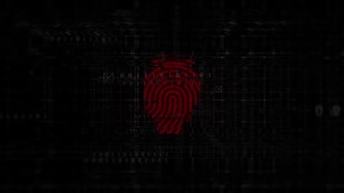 Digital Glitch Fingerprint Logo Reveal