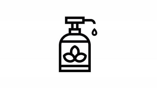 Minimalist Animated Line Art Pump Bottle Icon