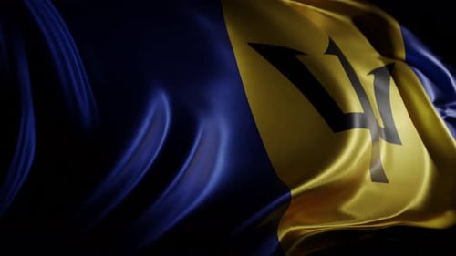 Realistic Barbados Flag Waving Animation