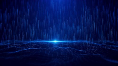 3D-Digitaltechnologie Metaverse Blauer Hintergrund Cyber Information Speed Connect