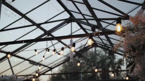 Exterior Lamps Decoration Blurry Backdrop Celebration of Wedding Wedding Decoration Light Lamps Slow