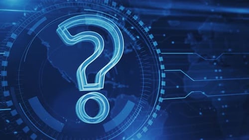 Question mark search and quest symbol loop digital concept