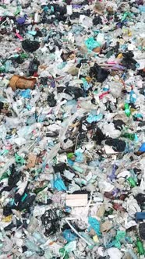Landfill Pollution with Plastic Waste Aerial View