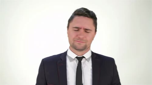 Smiling Young Adult Man Expressing Emotions