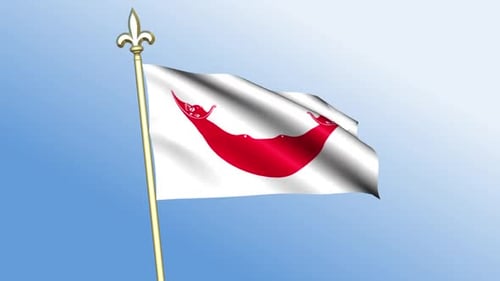 Easter Island Flag Waving against Blue Sky