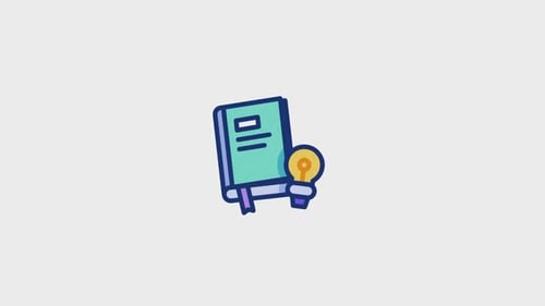 Animated Book and Lightbulb Icon for Education