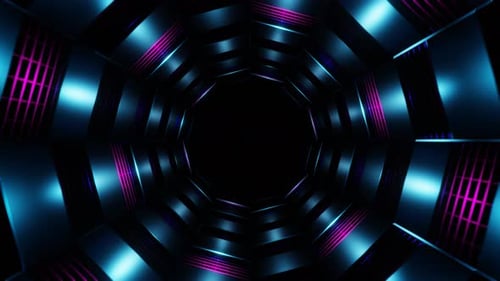 Cyan And Pink Net Tunnel Background Vj Loop In 4K