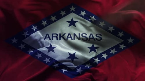 Waving Arkansas State Flag Loop Animation