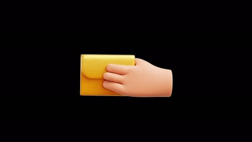 3D Hand Gesture Holding An Envelope Motion Graphics