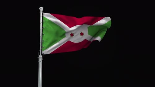 Realistic Burundi National Flag Waving Animation