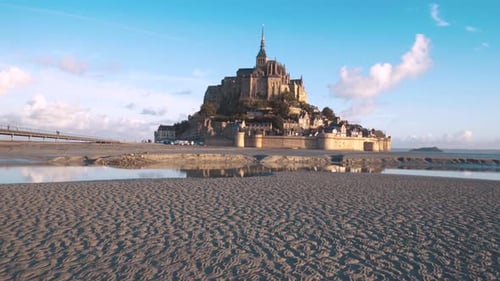 View of Mont Saint Michel during a Sunny day , Normandy, France.