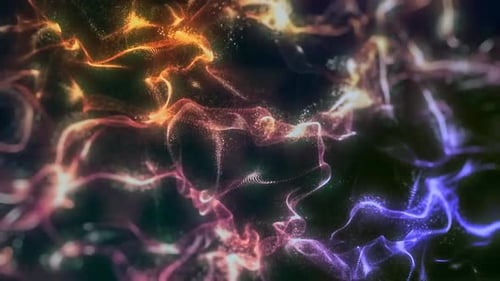 Dynamic Glowing Abstract Particle Waves Looping Background