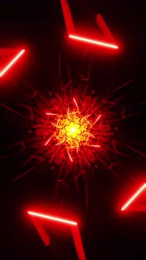 Abstract Red Glowing Geometric Pulse Background