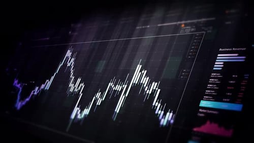 Animated Futuristic Digital Finance Chart with Business Data Interface