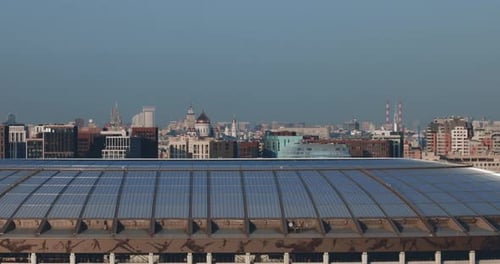 Panorama Of Moscow With Sparkling Domes Of Churches