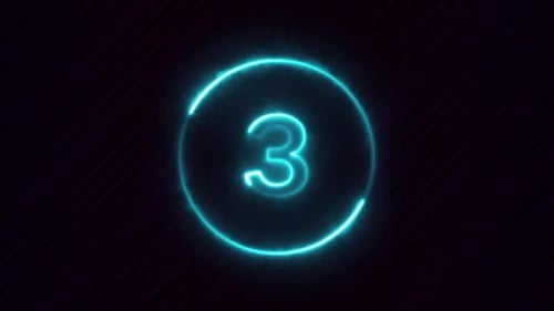 Neonlicht-Countdown 5 Sekunden