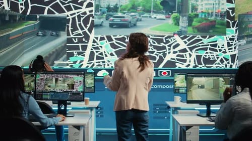 Manager Supervising Diverse Employees Operators in Delivery Call Center Office