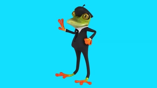 Lustiger 3D-Cartoon-Frosch (mit Alpha-Kanal im Lieferumfang enthalten)