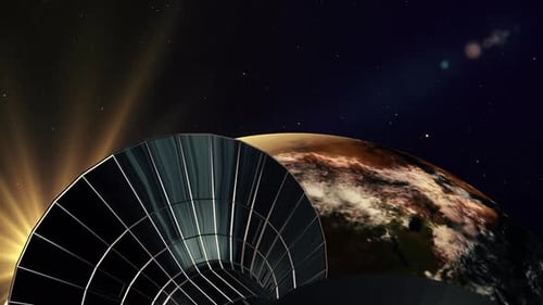 Satellite Flying Towards Earth