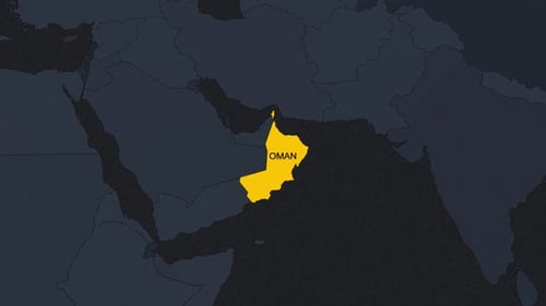 Animated World Map Zoom with Highlighted Oman Country