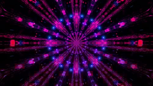 Abstract Neon Light Tunnel Loop Background