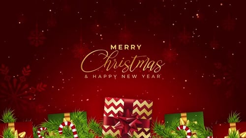 Elegant Merry Christmas and Happy New Year Greeting Animation