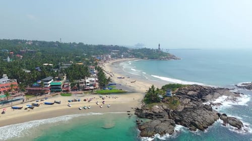 Aerial view of kovalam beach thiruvananthapuram kerala