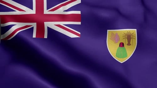 Realistic Turks and Caicos Islands Flag Waving Animation