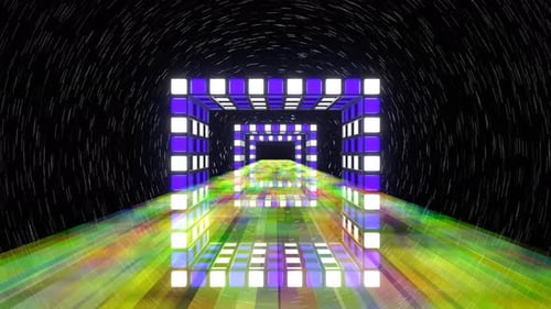 Mehrfarbiger Science-Fiction-Space Bridge-Hintergrund Vj Loop In 4K