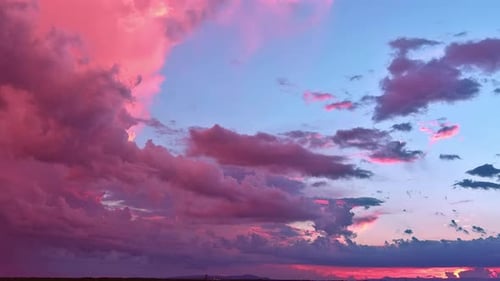 Majestic Pink and Purple Clouds at Sunset