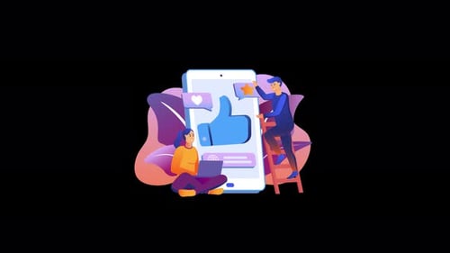 Animated Social Media Marketing Illustration