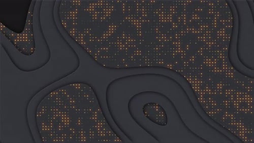 Abstract Layered Background with Flowing Shimmering Gold Pixels