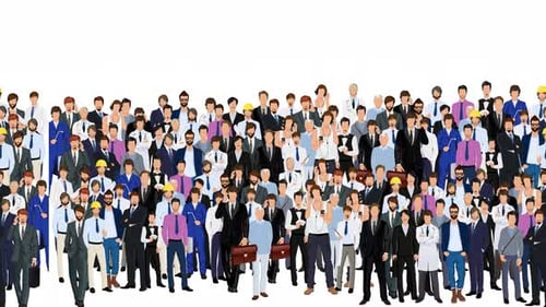 People Group Professionals Man Animation