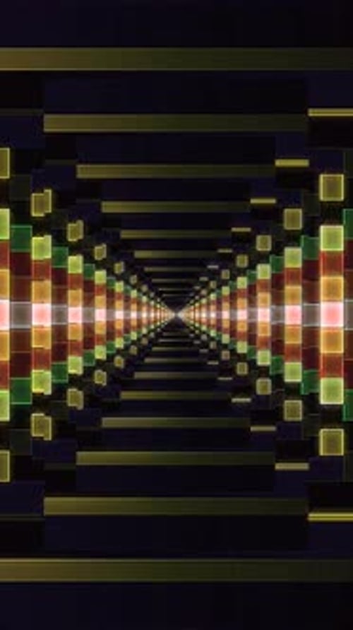 Seamless Abstract Geometric Tunnel Loop with Dynamic Colors