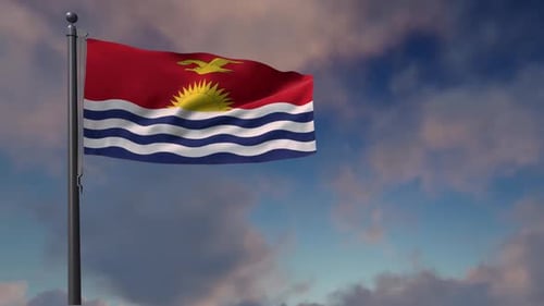 Drapeau de Kiribati sur mât - 2K