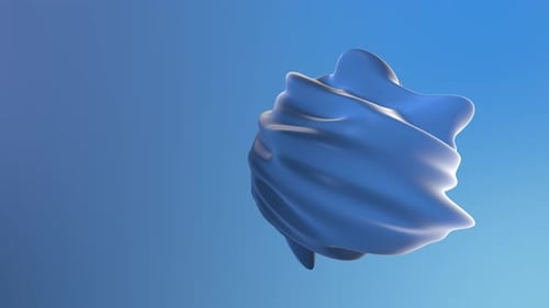 Abstract Fluid Blue Wavy Shape Background Animation