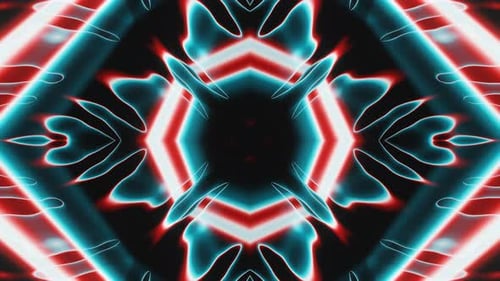 Blue and Red Kaleidoscope Smooth Curves Lines Vj Loop Animation