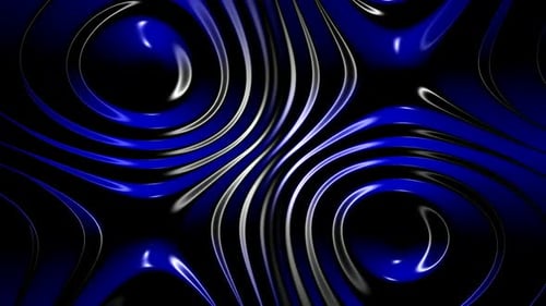 Seamless Abstract Blue Liquid Chrome Waves Loop Background