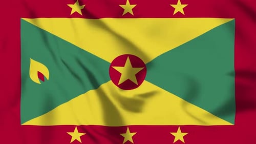 Realistic Waving Grenada National Flag Animation