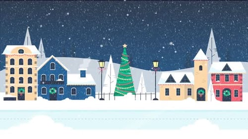 Christmas Night City Landscape