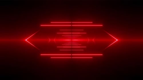 Dynamic red neon tunnel vortex, futuristic abstract motion background