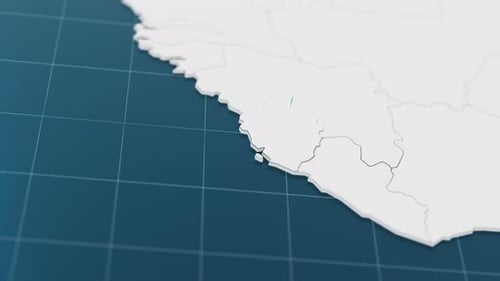 Markieren Sie die 3D-Karte von Sierra Leone mit Zeigernadel, umgeben von anderen Ländern, in Weiß