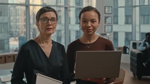 Portrait of Diverse Female Coworkers in Office