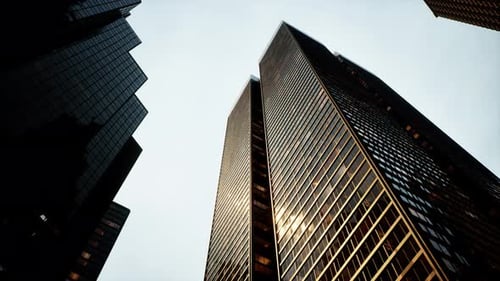 View Looking Up at High Rise Buildings